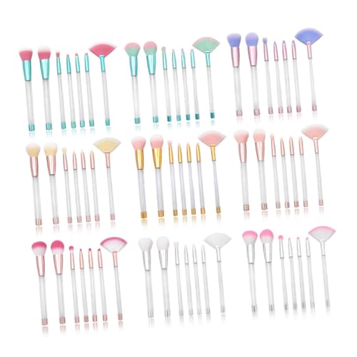 PLAFOPE 7 Stück Make-up-Pinsel-Set Lidschatten transparent Bürste Make-up Pinsel Pulver werkzeug Schminkpinsel selber machen handhaben klarer von PLAFOPE