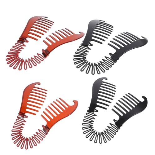 PLAFOPE 8stücke Kunststoff Bananen Haarklammern Für Damen Rutschfeste Haarspangen Pferdeschwanz Halter Haarschmuck Schwarz Und Kaffee Kreative Haaraccessoires Für Jeden Anlass von PLAFOPE