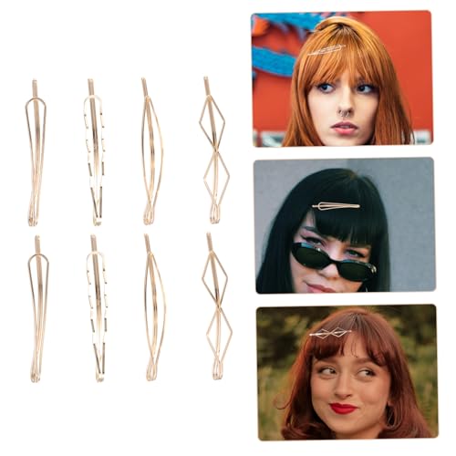 PLAFOPE 8 Stück Geometrische Goldene Haarnadeln Bobby Pins für Damen Haarschmuck Haarklammern Haarklemmen Modisch Vielseitig für Haartypen und Festliche Anlässe von PLAFOPE