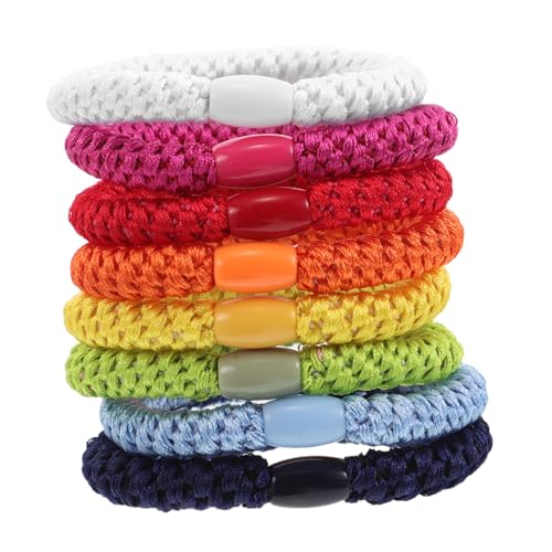 PLAFOPE 8 Stück Gewebte Haargummis Aus Seil Für Damen – Bestickte Elastische Haarbänder, Pferdeschwanzhalter Für, Formelle Und Sportliche Anlässe von PLAFOPE