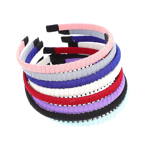 PLAFOPE 8 Stück Teiliges Damen Haarband mit Zähnen Rutschfest Leichtes Stoffhaarband Feine Verarbeitung Vielseitig für Alltag Party Dating Modisches Accessoire für Frauen und Mädchen von PLAFOPE