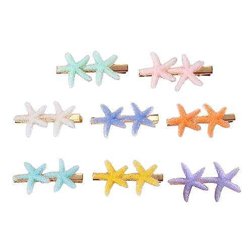 PLAFOPE 8 Stück Teiliges Niedliche Haarklammern mit Muschel Seestern motiv Bunte Entenklammern Langlebige Haarspangen für Mädchen Vielseitige Haar accessoires für Alltag Zufällige Farbe von PLAFOPE