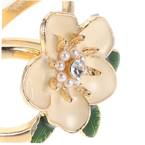 PLAFOPE 8 Stück Teiliges Schalring mit Realistischem Gardenien Design Langlebiger Legierungs Clasp für Schals Tücher Krawatten und Taschen Vielseitiger Eleganter Halter für von PLAFOPE