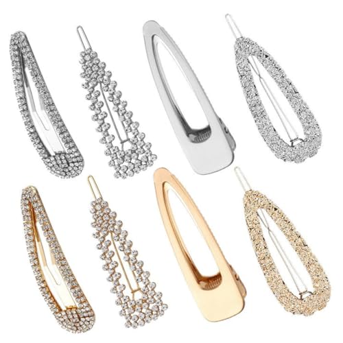 PLAFOPE 8stücke Haarspangen Mit Strasssteinen Dehnbar Und Rutschfest in Leuchtenden Farben Für Verschiedene Outfits Und Frisuren von PLAFOPE