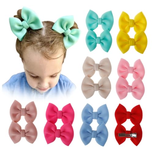 PLAFOPE 9 Paare Haarklammern Schleifen Design Bunte Haarnadeln Haarschmuck Mädchen Haarklammern für Junge Mädchen und Mix Farben Zubehör von PLAFOPE