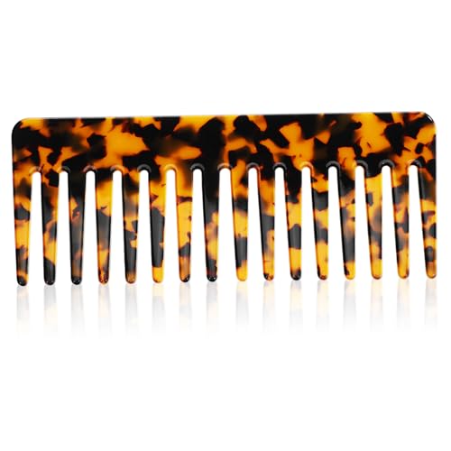 PLAFOPE Antistatischer Haarkamm aus Hochwertigem Zelluloseacetat Breitzinkig für Locken und Tägliches Entwirren Handgesägt Langlebig und Kompakt für Damen und Herren für Statikfreies von PLAFOPE