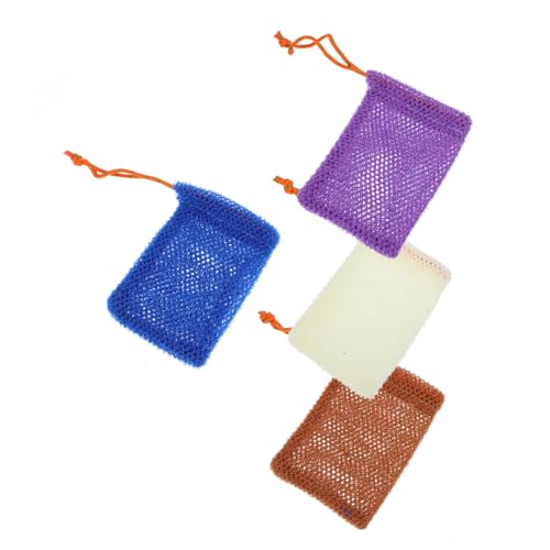 PLAFOPE Badehaut-schrubber-set 4-teilig Seifenbeutel Kordelzug Schnelltrocknend Geruchsentferner Für Badetücher von PLAFOPE