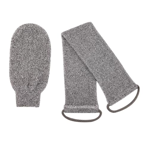 PLAFOPE Bambusfaser Duschhandschuh und Peeling badetuch Sanfter Hautreiniger Langlebiger Kratzfreier Körperpeeling handschuh für Rücken Beine Oberarme Badzubehör für Zuhause und Hotel von PLAFOPE