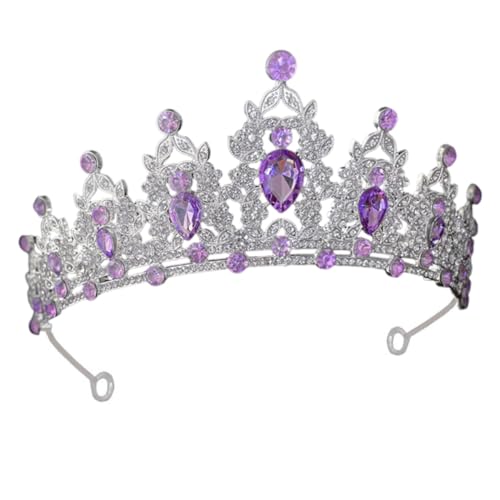 PLAFOPE Barock Prinzessin Krone Damen Haarschmuck Strass Hochzeit Tiara Geburtstagskrone Silber für Braut Festliche Anlässe und Prinzessinnenpartys von PLAFOPE