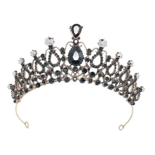 PLAFOPE Barocke Braut Krone mit Funkelnden Kristallen Leichter Hochzeit Kopfschmuck Retro Diadem für Damen Festliches Haarschmuck Accessoire für Hochzeit Party und Fotografie von PLAFOPE