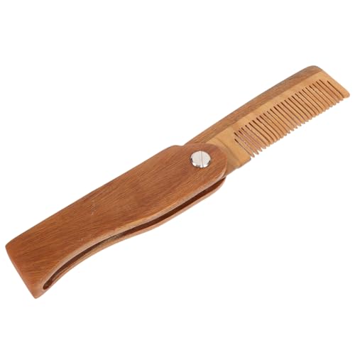 PLAFOPE Faltbarer Holz-haarkamm Für Bartpflege Handlicher Tragbarer Kamm Mit Etui Für Männer Langlebiges Dickes Holzmaterial Für Glattes Haar Und Bartpflege von PLAFOPE