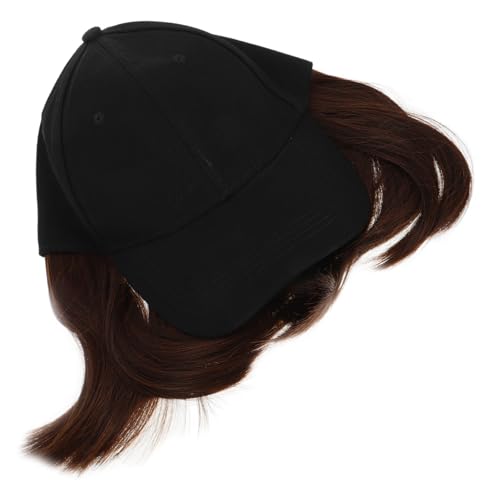 PLAFOPE Baseballcap mit Abnehmbarer Kurzer Lockenperücke Damen Mütze Atmungsaktiv Waschbar Wiederverwendbar Lustiger Verkleidungshut für Alltag und Cosplay von PLAFOPE