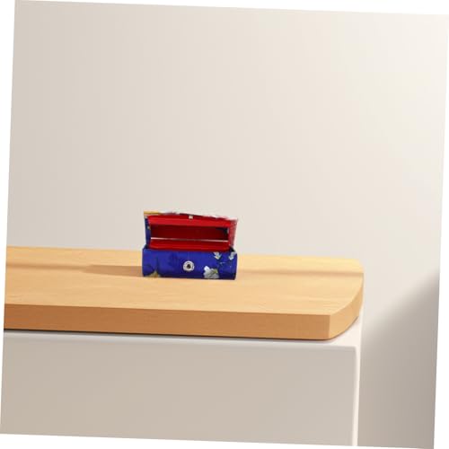 PLAFOPE Bestickte Seidene Lippenstifttasche mit Eingebautem Spiegel Tragbarer Kosmetik Organizer Vintage Make Up Etui Kompakt und Leicht Geeignet für Damen Reise und Alltag Farbe Blau von PLAFOPE