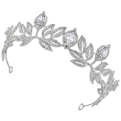 PLAFOPE Rhinestone Krone Haaraccessoire Für Hochzeits- Mit Zarten Blättern Festival Und Party-headband Für Braut Und Brautjungfer von PLAFOPE