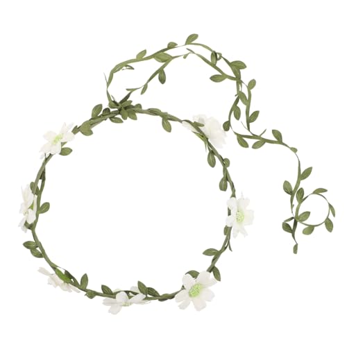 PLAFOPE Blumenkranz Damen Haarreif mit Blättern und Sonnenblumen Haarschmuck Accessoire für Strandhochzeit Partys und Teepartys Leicht und Komfortabel zu Tragen von PLAFOPE