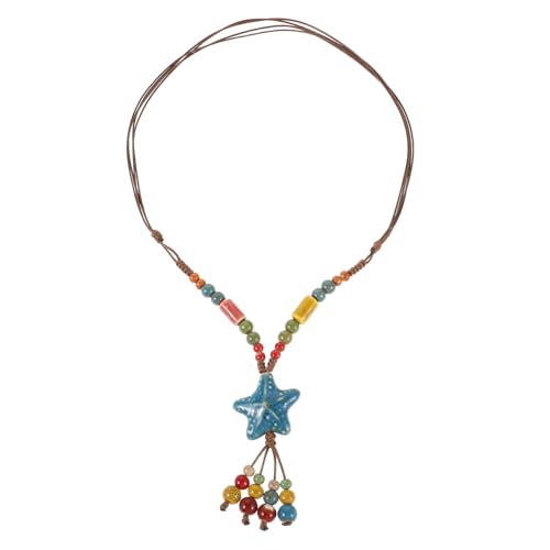 PLAFOPE Boho Keramikperlen Kette mit Sternanhänger Retro Ethno Schmuck für Frauen und Mädchen für Sommer und Reisen Am Strand PLAFOPE Boho Keramikperlen Kette mit Sternanhänger Retro Ethno Schmuck für Frauen und Mädchen für Sommer und Reisen Am Strand von PLAFOPE