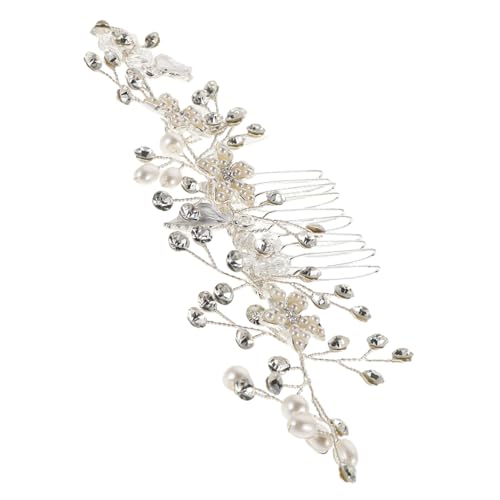 PLAFOPE Kamm Mit Strasssteinen Und Blumenmuster Für Braut Hochzeitskopfschmuck Mit Haarkamm-clip Elegant Für Frauen Und Mädchen von PLAFOPE