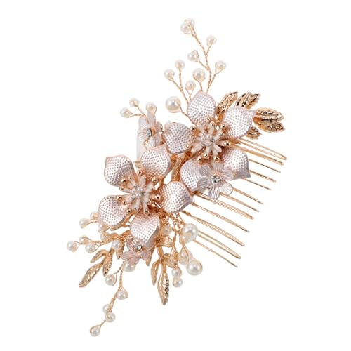 PLAFOPE Braut Haarkamm mit Simulierten Perlen Alloy Hochzeits Haarclip für Dickes Haar Damen Brautschmuck für Hochzeit Fotoshooting und Besondere Anlässe von PLAFOPE
