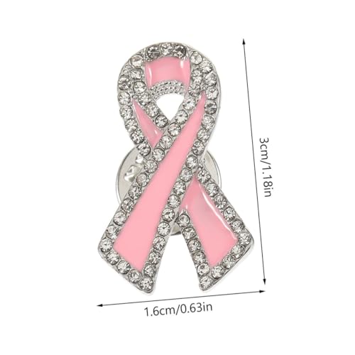 PLAFOPE Breast Cancer Awareness Pin mit Kristallbesatz Robuste Metallbrosche Dekoratives Rotes Schleifen design Damen Anstecknadel für Brustkrebs charity Alltag und Events Geeignet von PLAFOPE
