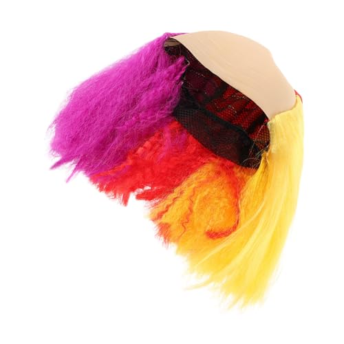 PLAFOPE Bunte Fasching Perücke für Frauen und Männer Wiederverwendbar Pflegeleicht Vielseitig für Halloween Karneval Dj-partys Theater Cosplay und Rollenspiele Farbenfrohes Design von PLAFOPE