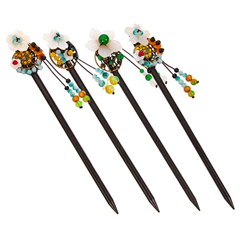 PLAFOPE 4stücke Holz Haarnadeln Mit Klassischem Chinesischem Blumendesign Elegante Haarstäbchen Für Hochsteckfrisuren Für Frauen Und Besondere Anlässe PLAFOPE 4stücke Holz Haarnadeln Mit Klassischem Chinesischem Blumendesign Elegante Haarstäbchen Für Hochsteckfrisuren Für Frauen Und Besondere Anlässe von PLAFOPE