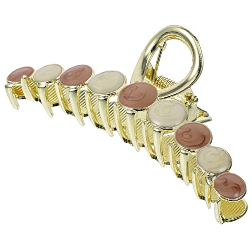PLAFOPE Große Haarklammer Aus Metall Für Damen Eleganter Haarclip Milchkaffee Für Dickes Und Feines Haar Für Alltag Und Besondere Anlässe von PLAFOPE