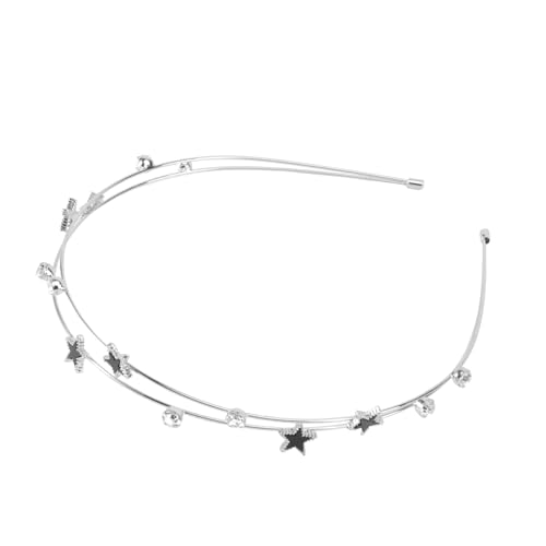 PLAFOPE Damen Haarreif mit Doppelter Sternenreihe Modischer Strass haarreifen für Hochzeit Party und Festliche Anlässe Eleganter Schmuck für Frauen und Mädchen von PLAFOPE