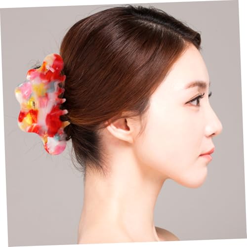 PLAFOPE Dekorativer Haarkralle Clip Tropisch Rot Großer Leichter Krallenclip für Frauen Stabiler Haarklammer für Dickes und Dünnes Haar Sicherer und Modischer Haarspange für Alltag und von PLAFOPE