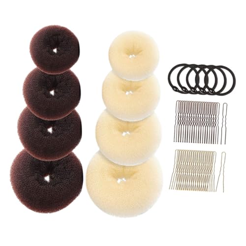 PLAFOPE Donut Hair Bun Maker mit Schwamm Donuts U Förmigen Haarnadeln und Haargummis Einfach zu Verwenden Vielseitig für Frauen und Mädchen Geeignet für Alltag Partys und von PLAFOPE