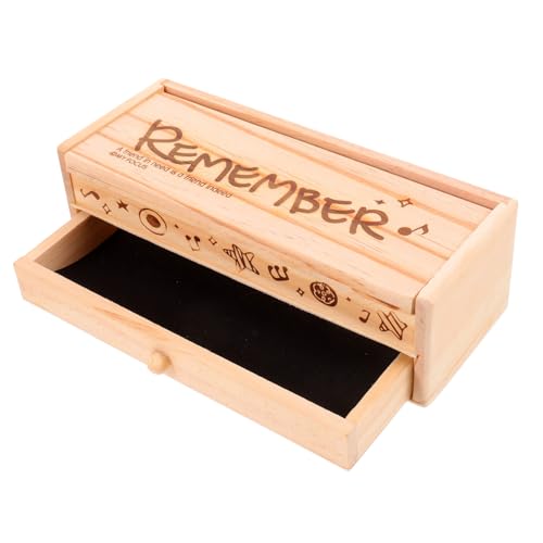 PLAFOPE Doppellagige Holz Stiftebox mit Sicherem Verschluss Multifunktionale Aufbewahrung für Stifte und Schreibwaren Kompakt und Leicht für Schüler und Erwachsene von PLAFOPE