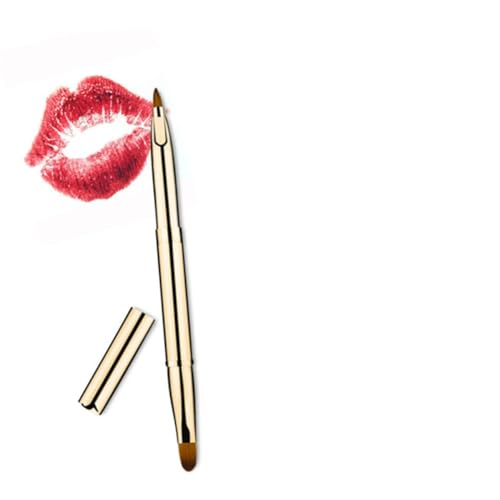 PLAFOPE Double - ended Lip Brush Retractable Makeup Brushes Tragbare Concealer - bürste Für Frauen Mädchen (golden) von PLAFOPE