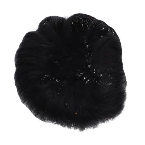 PLAFOPE Echthaar Toupee Herren Kurzhaar Perücke Natürlicher Schwarzer Haarersatz Leicht Atmungsaktiv Für Täglichen Gebrauch Und Kaschierung Von Geheimratsecken von PLAFOPE