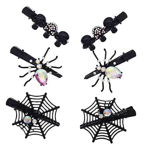 PLAFOPE 6stücke Teiliges Halloween Haarclips Mit Spinnen Und Schädeln Funkelnde Rhinestones Gruselige Haarschmuck Für Partys Geeignet Für Und Mädchen von PLAFOPE