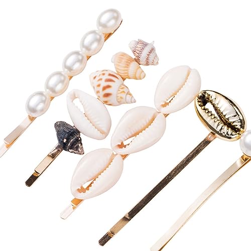 PLAFOPE Haarspangen Aus Legierung Mit Perlenimitat Muschelhaarnadeln Für Mädchen Und Frauen Wunderschön von PLAFOPE