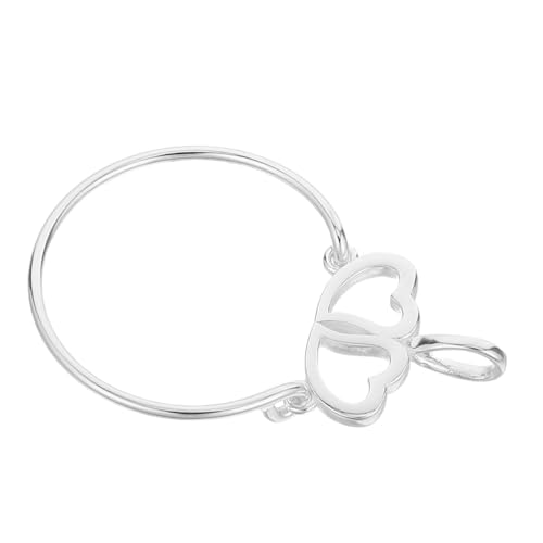 PLAFOPE Elegante Sterling Silber Charm Holder Halskette Doppelherz Anhänger Symbolische Liebe Minimalistisches Design Vielseitig für Alltag und Besondere Anlässe von PLAFOPE