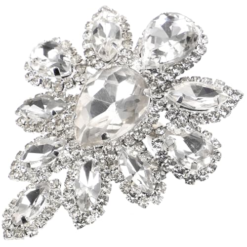 PLAFOPE Elegante Wasserstrahl brosche Blume mit Strasssteinen Vintage Braut anstecknadel für Hochzeit Zarte Damen corsage Vielseitiger Modeschmuck für Kleidung Taschen und Hüte Feine von PLAFOPE