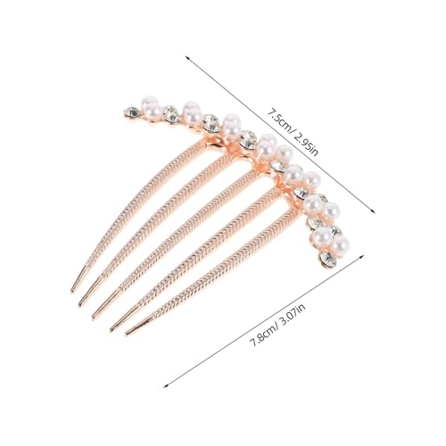 PLAFOPE Eleganter Haarkamm mit Perlen und Strass Floraler Brautschmuck für Frauen Chinesischer Haarstecker Silberner Hochzeit Haarschmuck Passend Femininer Look von PLAFOPE