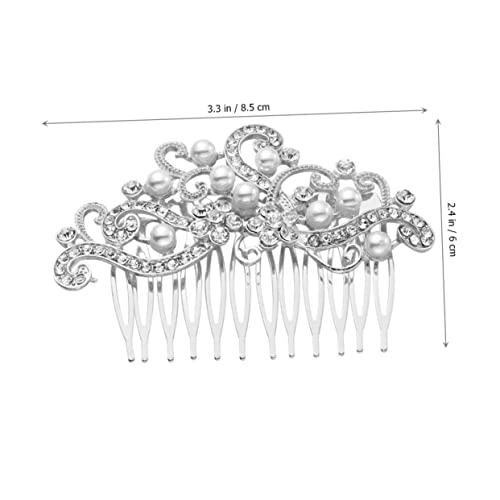 PLAFOPE Exquisiter silberner Haarkamm für die Braut Hochzeits-Kopfschmuck für Frauen modische Kopfbedeckung Kostüm-Accessoires Haarschmuck PLAFOPE Exquisiter silberner Haarkamm für die Braut Hochzeits-Kopfschmuck für Frauen modische Kopfbedeckung Kostüm-Accessoires Haarschmuck von PLAFOPE