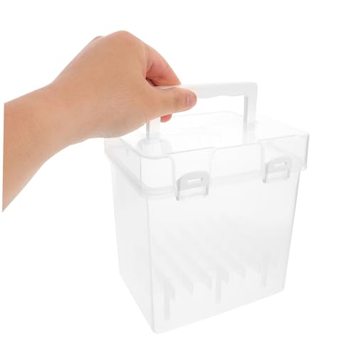 PLAFOPE Fächer Klarer Stifte Organizer mit Deckel Transparente Box für Marker Buntstifte und Pinsel Lösung für Arbeiten von PLAFOPE
