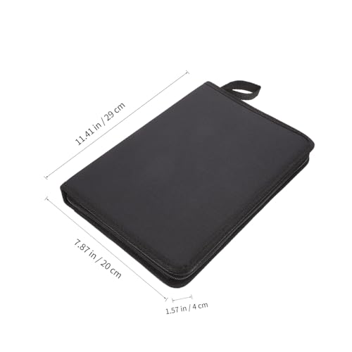 PLAFOPE Faltbare Federmappe aus Schwarzem Canvas Waschbares Mäppchen für Schüler Skizzenstifte und Schreibwaren Großer Organizer für Büro Schule und Studium von PLAFOPE