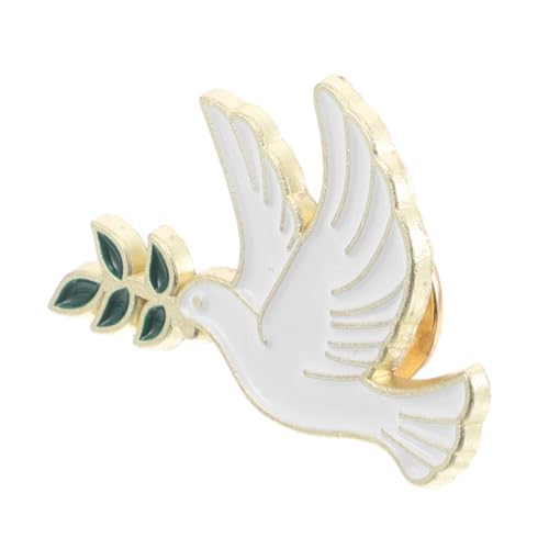 PLAFOPE Friedenstaube Brosche mit Olivenzweig Niedliche Tier Anstecknadel Dekoratives Metall Accessoire für Kleidung Hüte und Taschen Pin für Damen und Partys von PLAFOPE