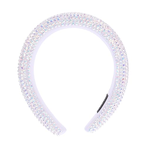 PLAFOPE Rhinestone Haarband Für Damen Breites Gepolstertes Stirnband Mit Funkelnden Strasssteinen Für Hochzeiten Und Festliche Anlässe Vielseitig Kombinierbar Mit Verschiedenen Frisuren von PLAFOPE