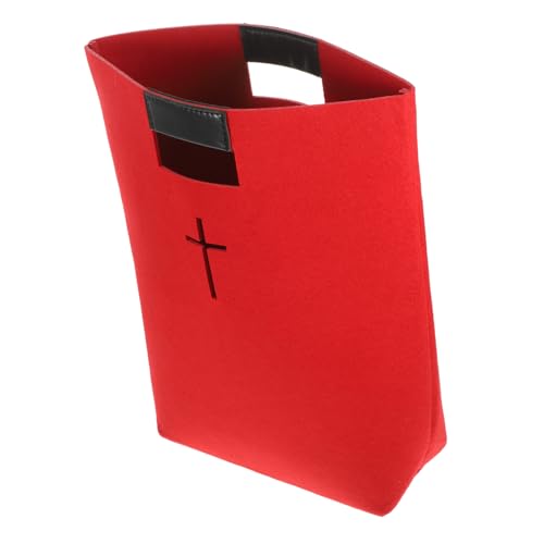 PLAFOPE Große Filz-tragetasche mit Schnappverschluss Vielseitige Einkaufstasche und Bibel-aufbewahrungstasche für Studium und Alltag Robuste Modische Handtasche in Weinrot von PLAFOPE