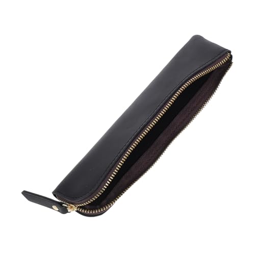 PLAFOPE Großes Lederetui Stiftemäppchen mit Viel Fassungsvermögen Ultradünnes Weiches Federmäppchen für Zeichnungsstifte und Marker Tragbares Reißverschlossenes Schreibgeräteetui für von PLAFOPE