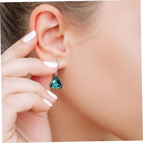PLAFOPE Grüne Ohrringe Dreieck Ohrhänger Damen Kurz Minimalistisch Geometrisch Schmuck Vielseitig Für Büro Freizeit von PLAFOPE