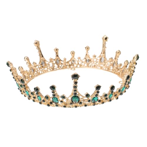 PLAFOPE Grüne Strass Diademe Haarschmuck Braut Diadem Hochzeit Party Geburtstagskrone Damen Haarschmuck für Frauen und Mädchen von PLAFOPE