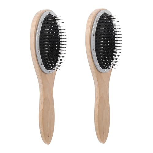 PLAFOPE 2stücke Kamm Aus Holz Mit -drahtborsten Zum Entwirren Von Haaren Mit Holzgriff Für Nassem Und Trockenem Haar Geeignet Für Frauen Männer von PLAFOPE