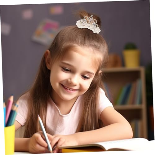 PLAFOPE Haargummi mit Perlen Prinzessin Tiara Design Elastisches Haarschmuck für Mädchen Sicher und Vielseitig für Alltag und Festliche Anlässe Modisches Ponytail Zubehör von PLAFOPE