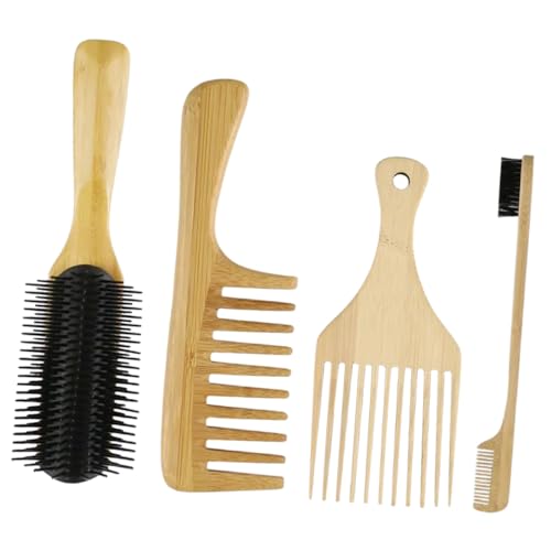 PLAFOPE 4-teiliges Haarkamm-set Feine Breite Zähne Haarstyling-set Für Männer Und Frauen – Statische Entwirrung von PLAFOPE