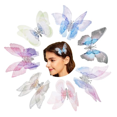 PLAFOPE Schmetterlings-haarnadel Haarklammern Für Damen 7er-pack Glitzernde Haarspangen Für Mädchen Und Damen von PLAFOPE